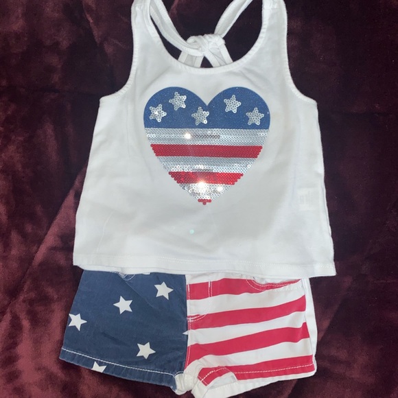Toddler 2 piece American flag outfit